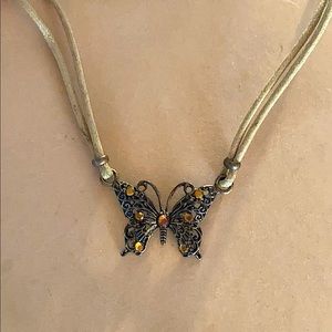 Butterfly rope necklace